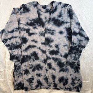 Torrid 5 5X Tie Dye Long Duster Sweater Cardigan Knit Plus Size Pockets 30